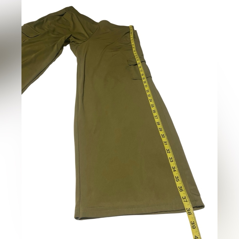 Lisa Rinna Pull-On Wide Leg Cargo Pants Women Small Green Comfy Lounge Lagenlook - Picture 8 of 15